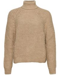 Superdry & Co - Lässiger Strickpullover mit Rollkragen und Ziernaht Zartbeige Meliert 40 - Lyst
