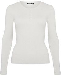 antargo - Pullover Basic Longsleeve With Buttons - Lyst