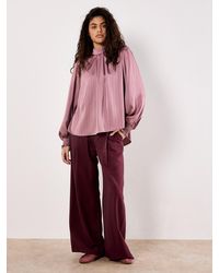 Apricot - Satin Self-Stripe Tie Back Top - Lyst