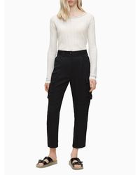 Calvin Klein Satin Cargo Pants - Schwarz