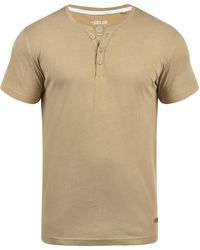 Solid - T-Shirt Volker Mit Knopfleiste - Lyst