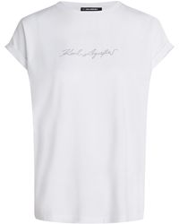 Karl Lagerfeld - T-Shirt Karl Signature T-Shirt Mit Strass - Lyst