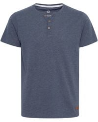 Solid - T-Shirt Volker Mit Knopfleiste - Lyst