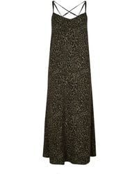 Apricot - Animal Print Crepe Maxi Slip Dress - Lyst