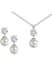 Firetti - Ohrstecker Und Halskette Mit Perle Und Zirkonia (4Tlg. - Lyst