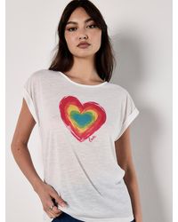 Apricot - Heart Print Graphic T-Shirt - Lyst