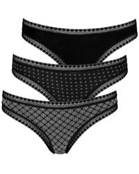 Lascana - String (3 Stück) mit grafischer Spitze - Lyst