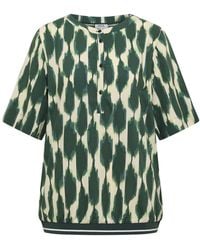Cecil - Kurzarm Bluse Mit Rundhals Und Print - Lyst