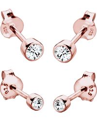 Elli Jewelry - Ohrstecker Set Kristall - Lyst