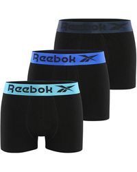 Reebok Clemons 3er Pack Boxershorts Unterhose Schwarz/Blau S