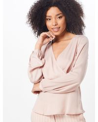 Vila Damen - Blusen & Tuniken 'VIOLGA L/S V-NECK TOP/AS' - Pink