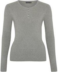 antargo - Pullover Basic Longsleeve With Buttons - Lyst