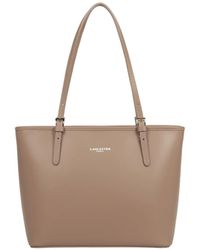 Lancaster - Shopper Cabas Paule Zippe M Smooth 437-07 Praline - Lyst