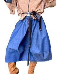 Unique - Rock Denim Balloon Skirt - Lyst