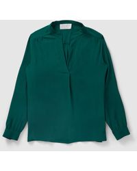 iBlues Liutaio Crepe De Chine Silk Mix Shirt - Green