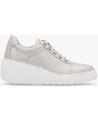 Fly London - Wedge Leather Lace-Up Trainers - Lyst