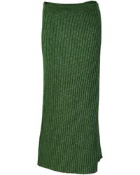 Free People Better Days Knitted Maxi Skirt With Split - Green