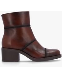 Daniel - Tabitha Leather Block Heel Ankle Boots , Leather - Lyst