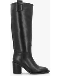 Daniel - Sound Leather Block Heel Knee Boots Leather - Lyst