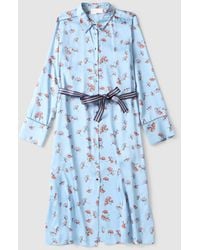 iBlues Is Belli Belted Shirt Dress - Blue