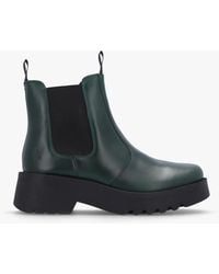 Fly London - Petrol Leather Medi Chelsea Boots - Lyst
