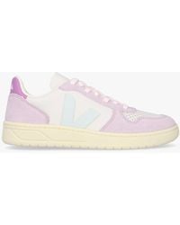 Veja - V-10 Leather Gravel Menthol Parme Trainers - Lyst