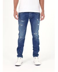 Replay - Anbass Hyperflex Original Broken & Repaired Slim Jeans - Lyst