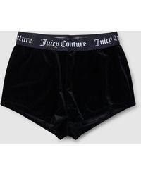 Juicy Couture Venice Velvet Shorts With Logo Elastic - Black