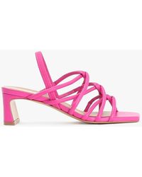 Daniel - Sanuma Fuchsia Leather Mini Pillow Strap Heeled Sandals - Lyst