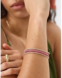 Accessorize - Brass/Glass Sparkle 5-Pack Stretch Bracelets - Lyst