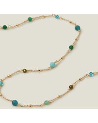 Accessorize - Women's 14ct Gold-plated Beaded Station Necklace - Lyst