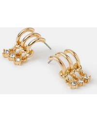 Accessorize - Triple Illusion Charm Hoop Earrings - Lyst