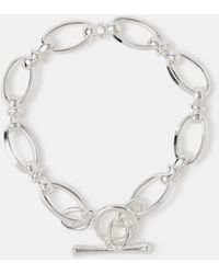 Accessorize - Sterling-Plated Knot Chain T-Bar Bracelet - Lyst