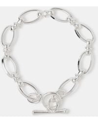 Accessorize - Sterling-Plated Knot Chain T-Bar Bracelet - Lyst