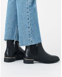 accessorize flat leather studded trim boot