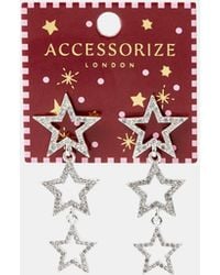 Accessorize - Embellished Star Drop Earrings - Lyst