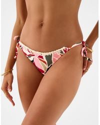 Accessorize - Abstract Tie Side Bikini Bottoms - Lyst