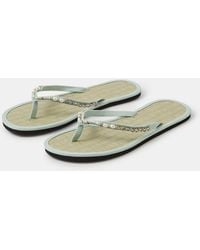Accessorize - Bead Embellished Seagrass Flip Flops - Lyst