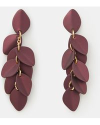 Accessorize - Enamel Willow Leaf Drop Earrings - Lyst