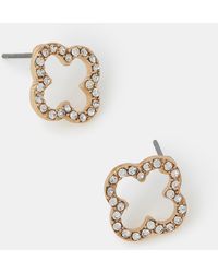 Accessorize - Cut Out Flora Pavé Stud Earrings - Lyst