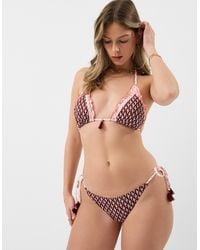 Accessorize - Frill Floral Triangle Bikini Top - Lyst