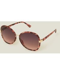 Accessorize - Brown Oversized Round Tortoiseshell Sunglasses - Lyst