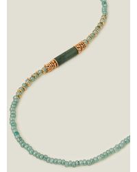 Accessorize - Women's 14ct Gold-plated Aventurine Beaded Necklace - Lyst