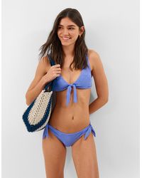 Accessorize - Shell Embossed Tie Bikini Top - Lyst