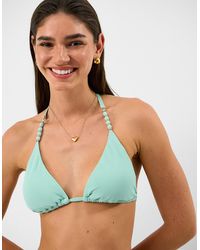 Accessorize - Bead Strap Textured Bikini Top - Lyst