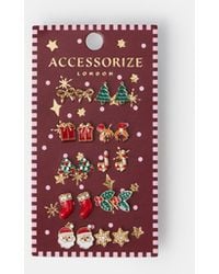 Accessorize - 10-Pack Christmas Stud Earrings - Lyst