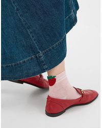 Accessorize - Strawberry Varsity Stripe Socks - Lyst