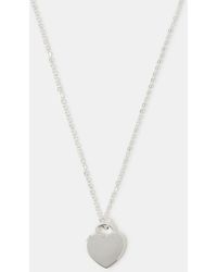 Accessorize - Flat Heart Pendant Necklace - Lyst