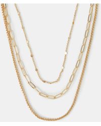 Accessorize - 3-Pack Textured Chain Necklaces - Lyst
