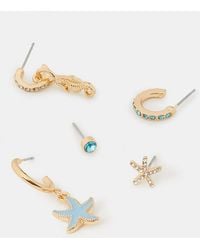Accessorize - 5-Pack Starfish Stud & Drop Earrings - Lyst